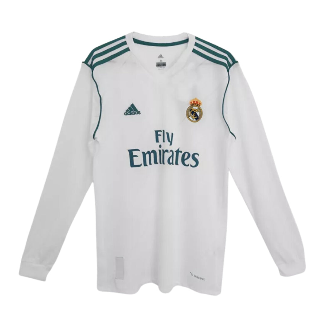 Real Madrid Cristiano Ronaldo 2017/18 Retro Home Long-Sleeve Jersey